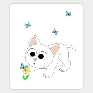 Cute white kitten Sticker